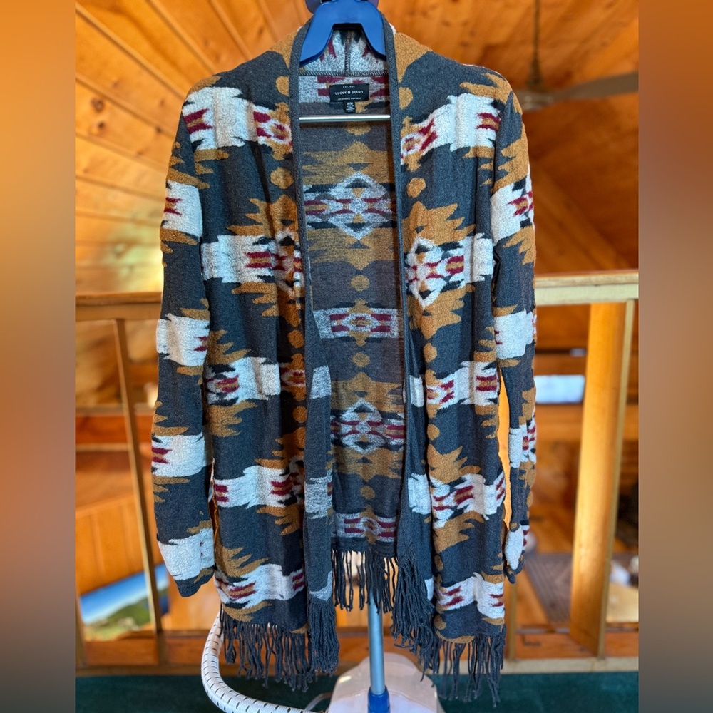 Lucky Brand Southwestern Pattern Cardigan
